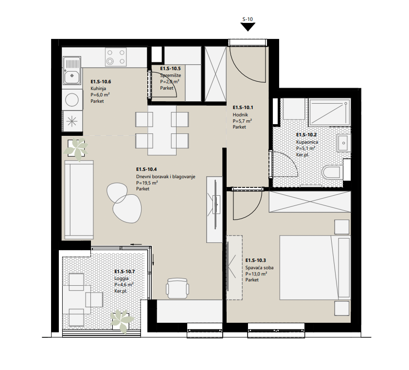 Projekt Frankopanska - 1.5 sobni stan, 1