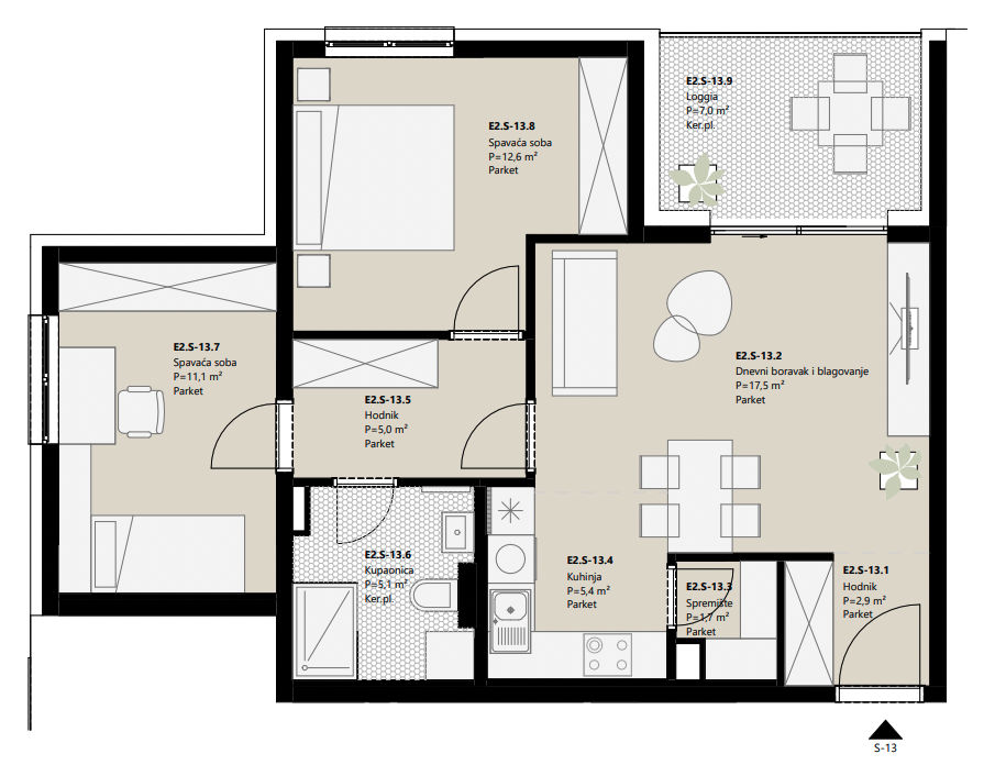 Projekt Frankopanska - 2.5 sobni stan, 2