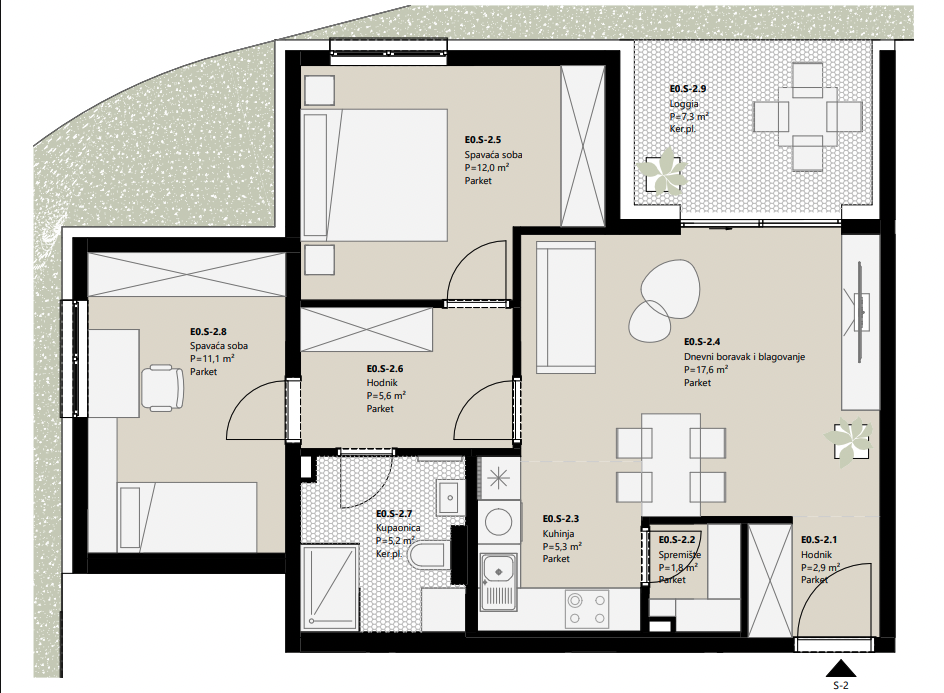 Projekt Frankopanska - 2.5 sobni stan, 0
