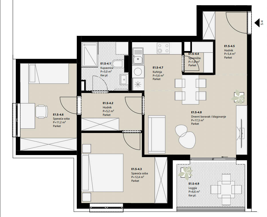 Projekt Frankopanska - 2.5 sobni stan, 1