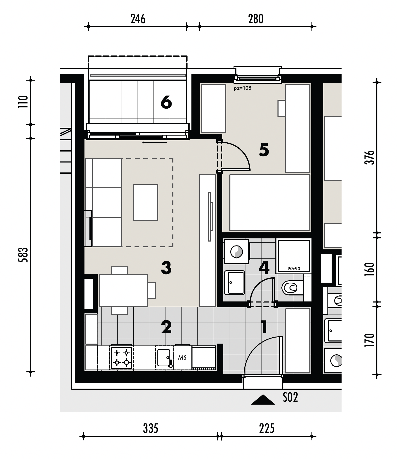 Projekt Križevci - 1 sobni stan, 0
