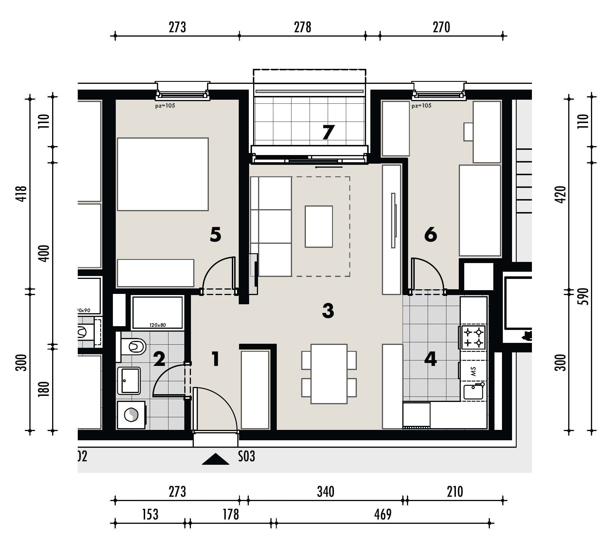 Projekt Križevci - 2 sobni stan, 0