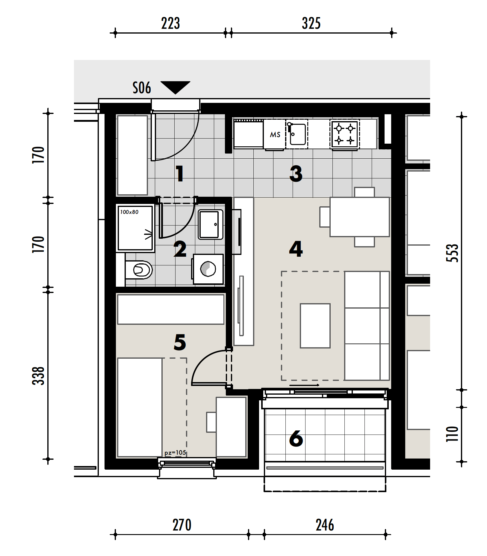 Projekt Križevci - 1 sobni stan, 0